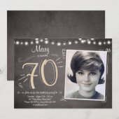 70 Verjaardagsuitnodiging Vintage Seventy Rustic Kaart (Voorkant / Achterkant)