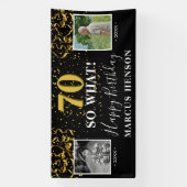 70 Wat vóór na foto 70e verjaardag Spandoek (Verticaal)