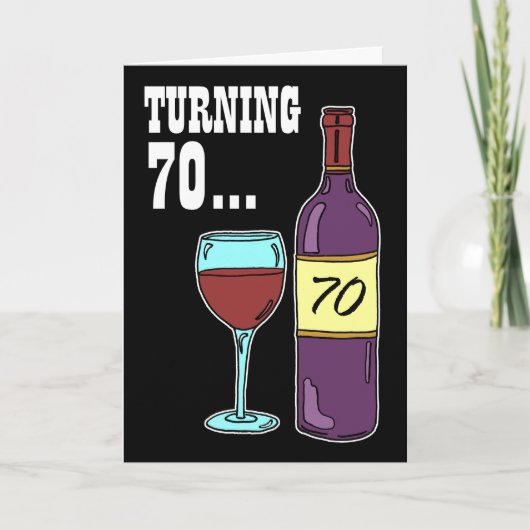 70 Wijn 70e verjaardag draaien Kaart (Voorkant)