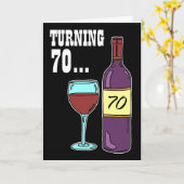 70 Wijn 70e verjaardag draaien Kaart (Gele Bloem)