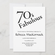 70 Zeventig & Fabulous Elegante 70ste verjaardagsf