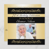 70e-79e anniversaire Invitations avec photo (Devant / Derrière)