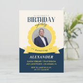 70e anniversaire adulte invitation Moderne (Debout devant)