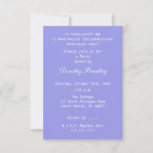70e anniversaire Anemone Custom Invitation (Dos)