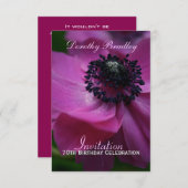 70e anniversaire Anemone Custom Invitation 2 (Devant / Derrière)