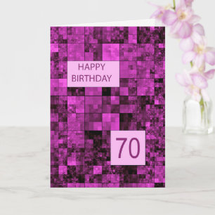 70e anniversaire Anniversaire Carte Motif rose