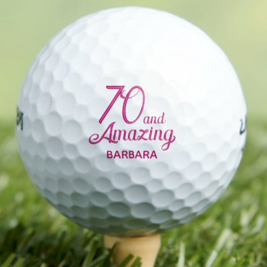 70e anniversaire cadeau balles de golf 70 et rose