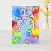 70e Anniversaire - Carte d'Anniversaire de Ballons (Fleur jaune)