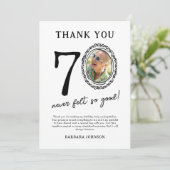 70e anniversaire Carte de remerciements photo (Debout devant)