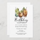 70e anniversaire Cocktails Invitation Décontractée (Devant / Derrière)