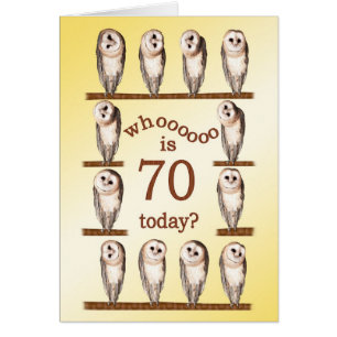70e anniversaire, Curious owls card.
