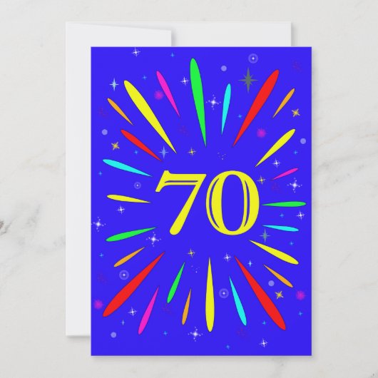 70e anniversaire de fête Invitation Explosion (Devant)