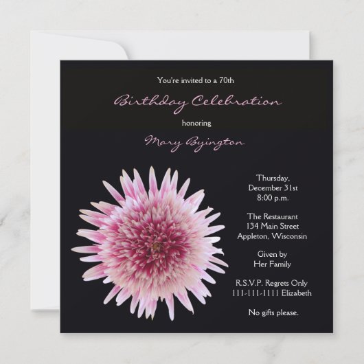 70e anniversaire de fête Invitation Gorgeous Gerbe (Devant)