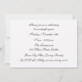 70e anniversaire de fête Invitation magnifique Flo (Dos)