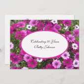 70e anniversaire de fête Invitation magnifique Flo (Devant / Derrière)