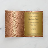 70e anniversaire de fête Invitation or (Intérieur)