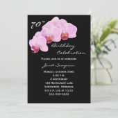 70e anniversaire de fête Invitation Orchidées (Debout devant)