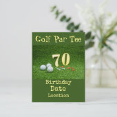 70e anniversaire de golf Par Tee party Invitation (Debout devant)
