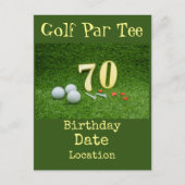 70e anniversaire de golf Par Tee party Invitation (Devant)