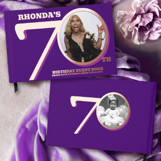 70e anniversaire deux photos rose gold violet