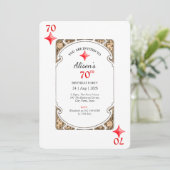 70e anniversaire Diamond Playing Card Invitation (Debout devant)