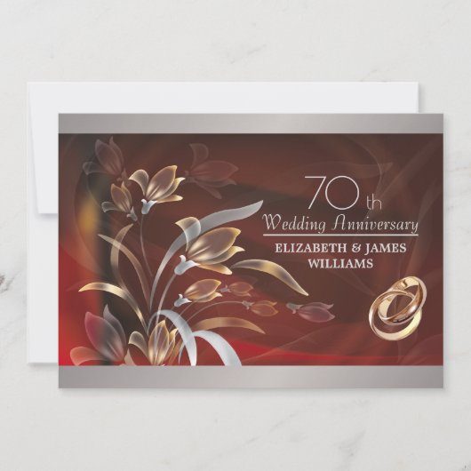 70e anniversaire du Mariage Invitations (Devant)