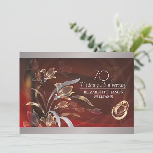 70e anniversaire du Mariage Invitations (Debout devant)