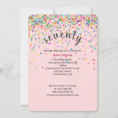 70e Anniversaire Fête confetti Invitation (Devant)