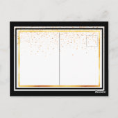 70e anniversaire fête noir blanc or invitation (Dos)