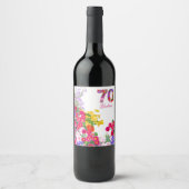 70e anniversaire fleur bouquet vin étiquettes (Devant)