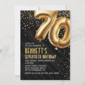 70e anniversaire Gold Black Invitation (Devant)