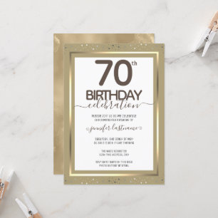 70e anniversaire Gold Formal Invitation