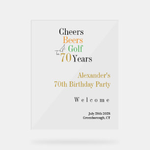 70e anniversaire Golf Cheers Bières Party Bienvenu
