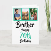 70e anniversaire heureux frère photo collage carte (Devant)