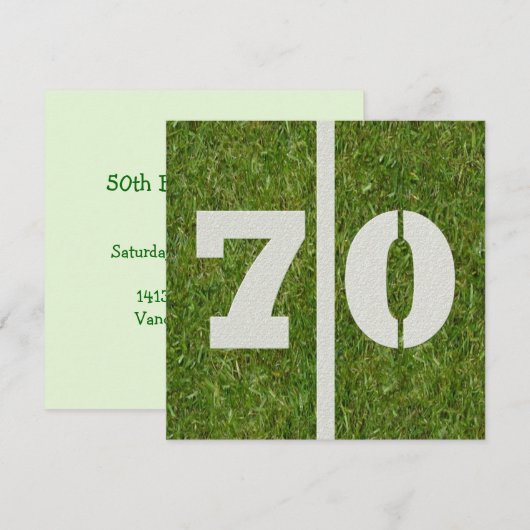 70e anniversaire Invitation (Devant / Derrière)