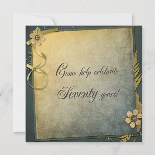70e anniversaire Invitation à l'ancienne (Devant)