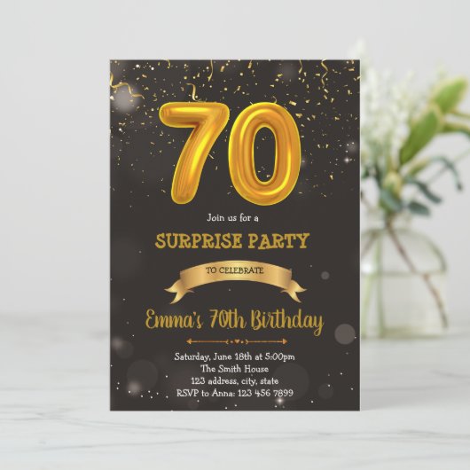 70e anniversaire invitation à thème (Debout devant)