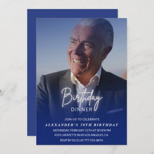 70e anniversaire invitation Anniversaire Dîner Pho (Devant / Derrière)