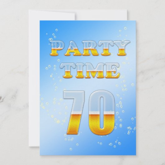 70e anniversaire invitation avec bière (Devant)