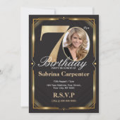 70e anniversaire Invitation avec photo (Devant)