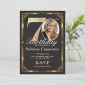 70e anniversaire Invitation avec photo (Debout devant)