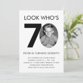 70e anniversaire Invitation avec photo (Debout devant)