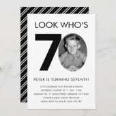 70e anniversaire Invitation avec photo (Devant / Derrière)