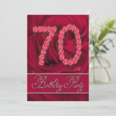 70e anniversaire invitation avec roses (Debout devant)