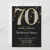 70e anniversaire Invitation Black Gold Diamonds Ad (Devant)