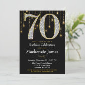70e anniversaire Invitation Black Gold Diamonds Ad (Debout devant)