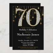 70e anniversaire Invitation Black Gold Diamonds Ad (Devant / Derrière)