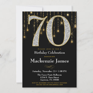 70e anniversaire Invitation Black Gold Diamonds Ad