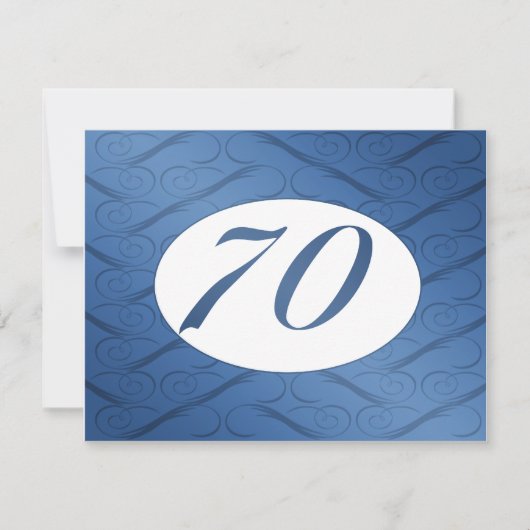 70e anniversaire Invitation (bleu) (Devant)