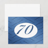 70e anniversaire Invitation (bleu) (Devant / Derrière)